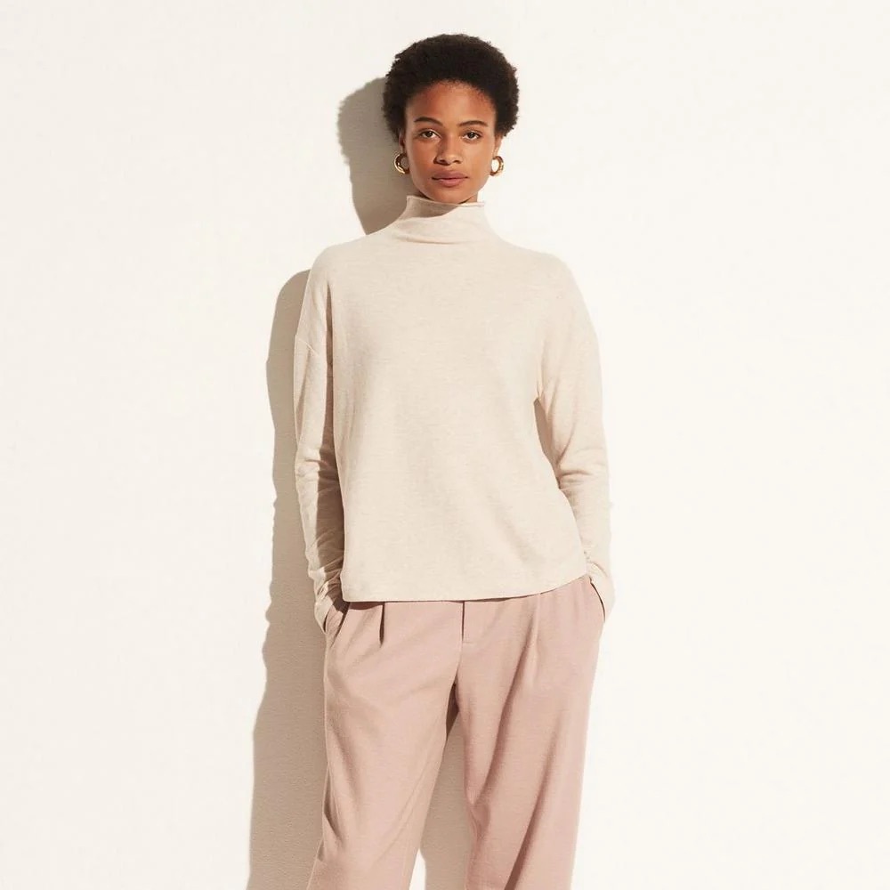 Vince Brushed Funnel Neck Long Sleeve/Sweater